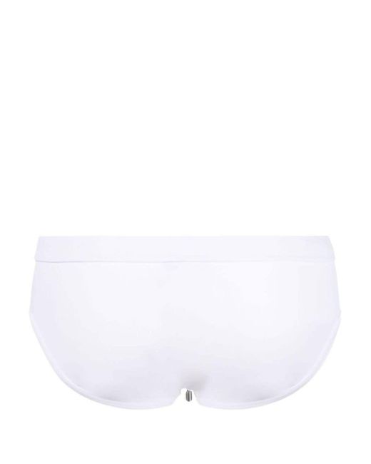 Dolce & Gabbana White Swim Briefs With Branded Drawstring And Logo Tag for men
