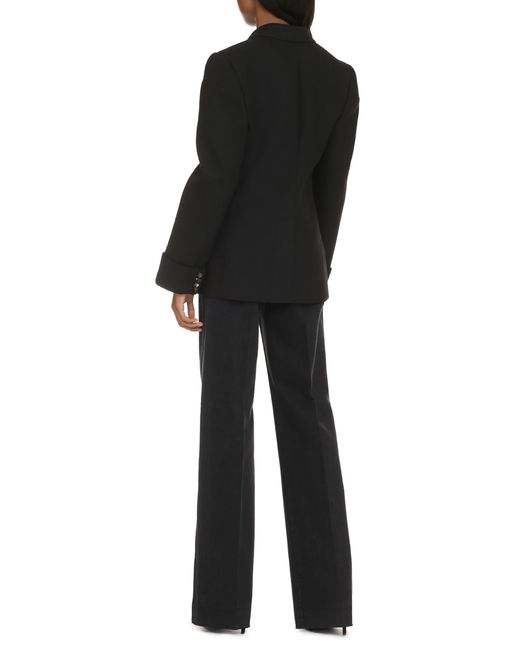 Bottega Veneta Black Cotton Blend Single-Breast Jacket Wool Blazers