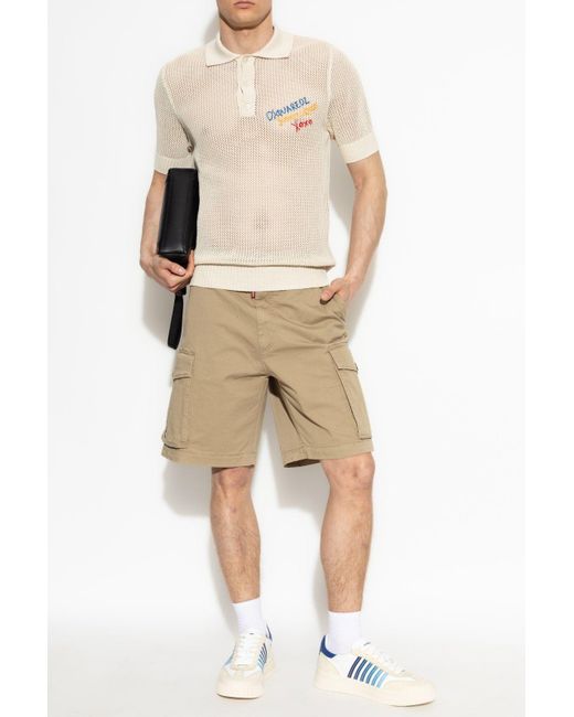 DSquared² Natural Summer Lovers Knitted Polo Shirt for men