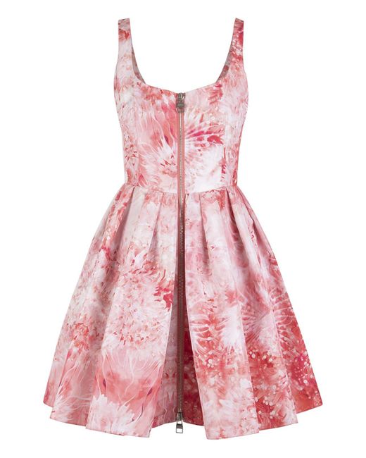 Alexander McQueen Synthetic Woman Mini Dress In Polyfaille With Zip And