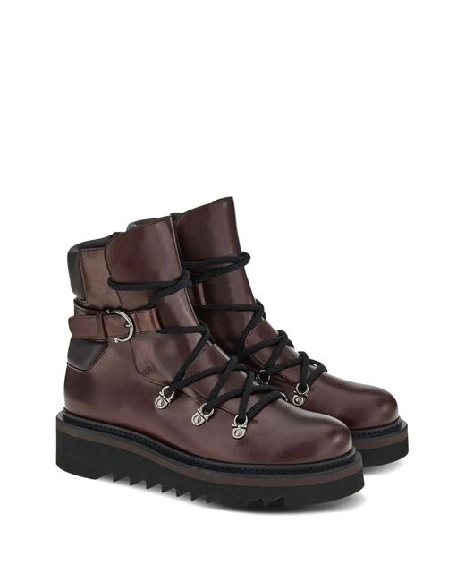 Ferragamo Brown Ferragamo Elimo Lace-Up Boots