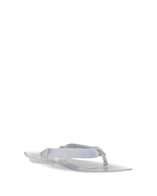 Alaïa White Sandals Satin Flip-Flop Pvc