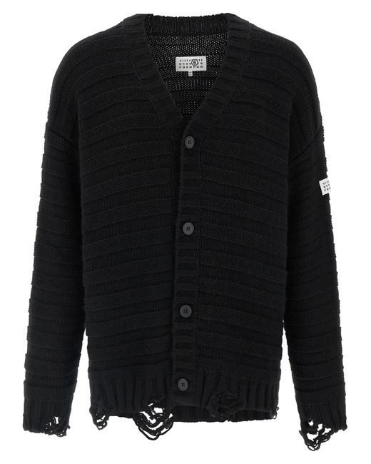 MM6 by Maison Margiela Black Virgin Wool Cardigan Clothing for men