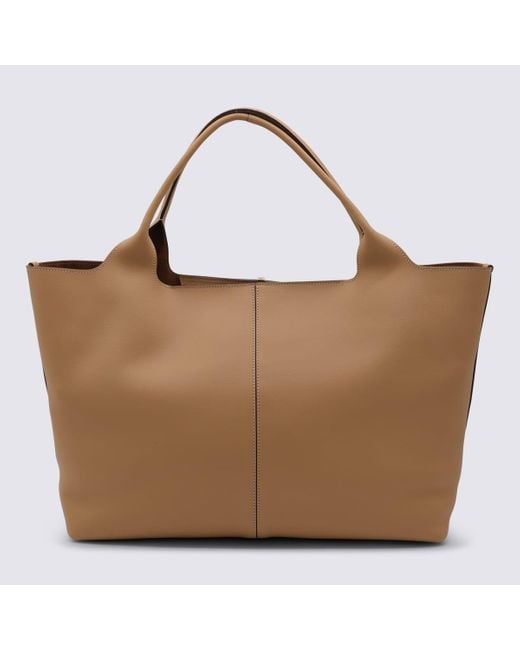Tod's Brown Camel Leather Top Handle Bag