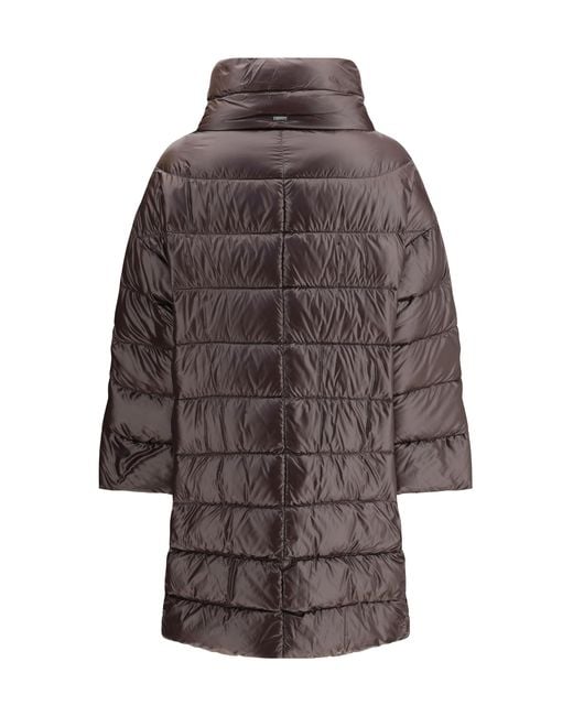 Herno Brown Midi Down Jacket Polyester