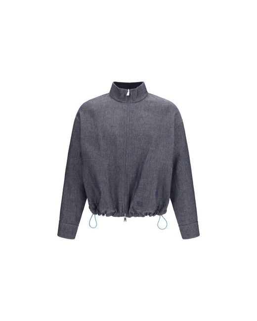 Fendi Blue Linen Denim Jacket for men