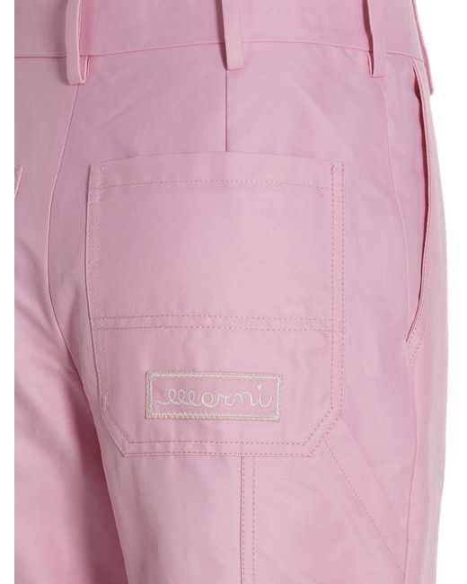 Marni Pink Logo Embroidery Pants