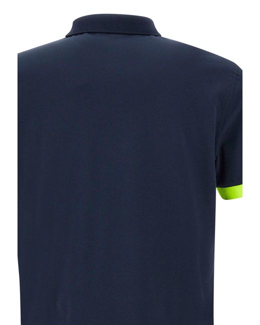 Sun 68 Blue Fluo Cotton Polo Shirt for men