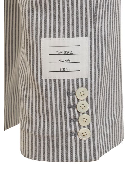 Thom Browne Gray Button Vent Trousers for men