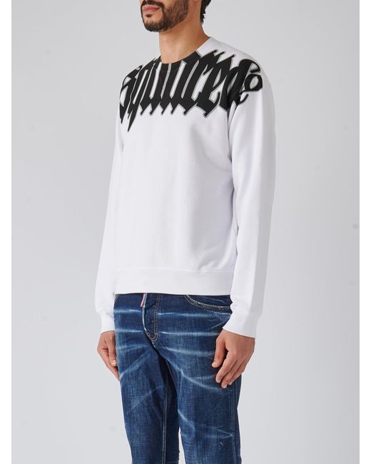 DSquared² White Cool Fit Crewneck Sweatshirt for men