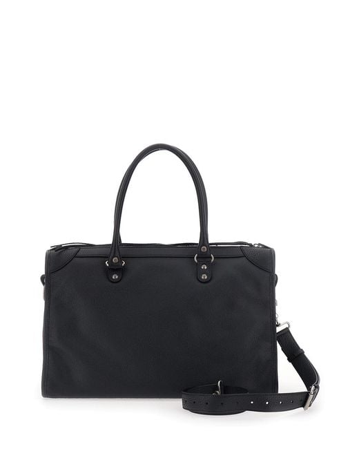 Balenciaga Black Handbag Grainy Leather Calf Handbags for men