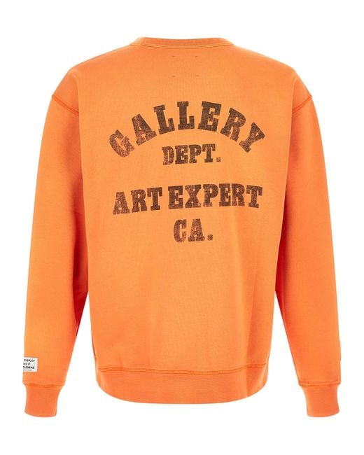 GALLERY DEPT. Orange Logo Crew Neck Sweatshirt for men