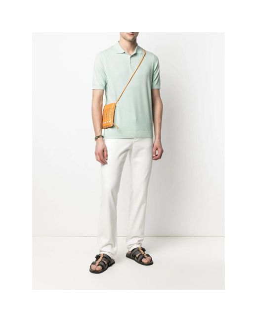 Ferragamo White Ferragamo 5 Pocket Trousers for men