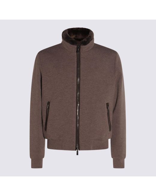 Moorer Brown Wool Bellati Casual Jacket for men