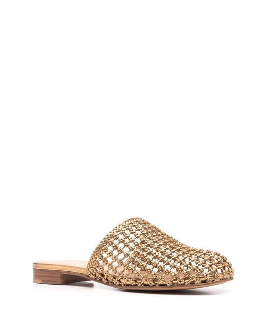 Ferragamo White Ellas Knotted Leather Mules