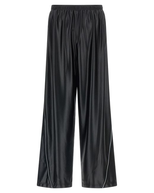 T By Alexander Wang Black Side Band Joggers Polyester Pant