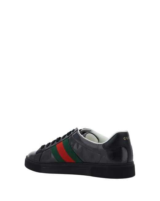 Gucci Black Crystal Ace Trainers
