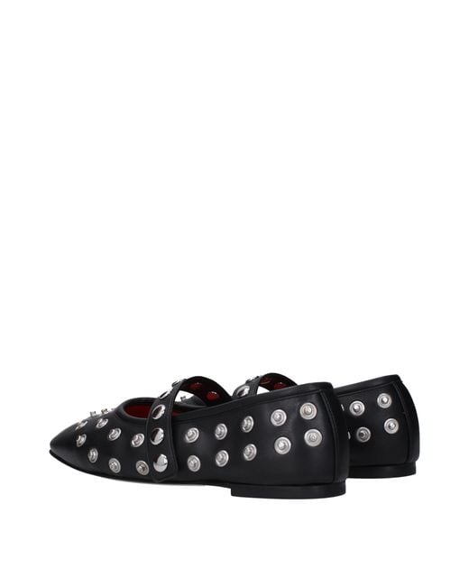 Stella McCartney Black Leather Ballet Flats