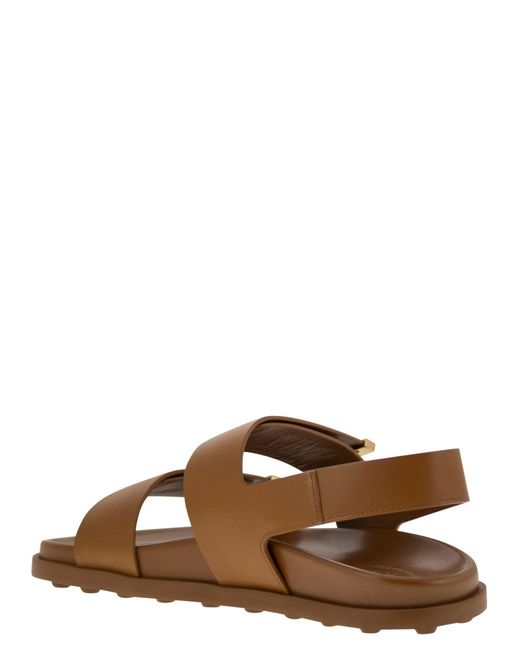 Tod's Brown Sandal With Two Leather Straps