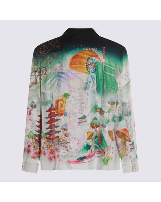 Casablanca Green Silk Shirt for men