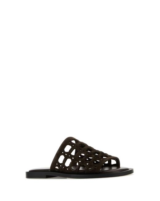 Ferragamo Black Salvatore Dark Suede Barbados Slippers for men