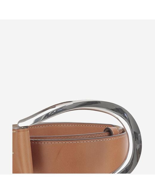Polo Ralph Lauren White Leather Belt With Maxi Buckle Cow