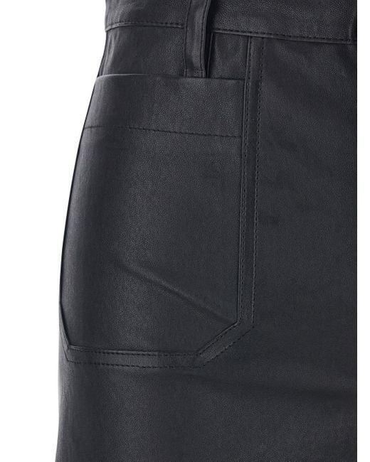 FRAME Blue 'Le Slim Palazzo' Pants With Belt Loops And Wide Leg