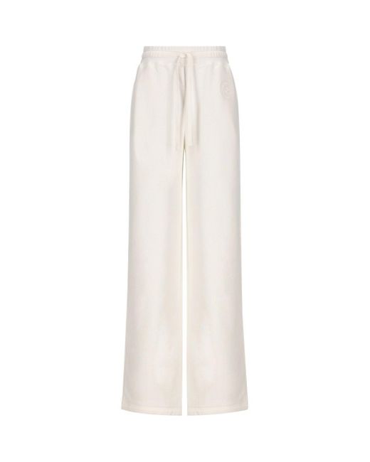 Gucci White Interlocking G Embroidered Jersey Trousers