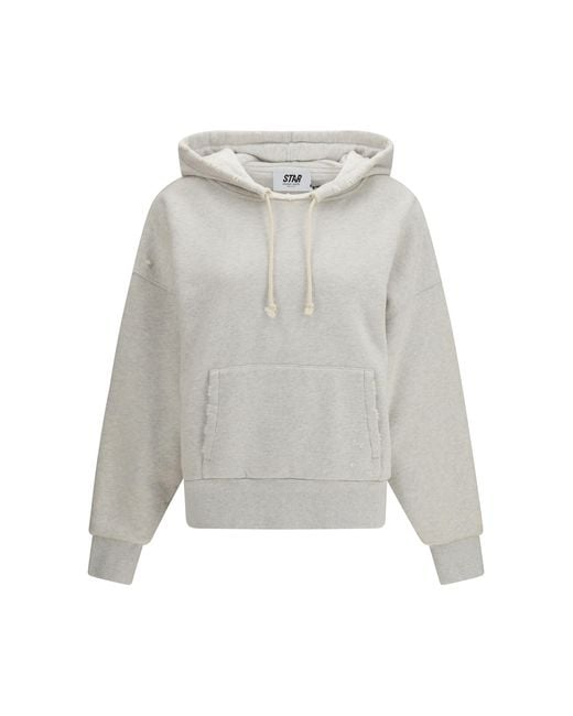 Golden Goose Deluxe Brand Gray Hooded Sweatshirt Star Cotton Sweatshirts