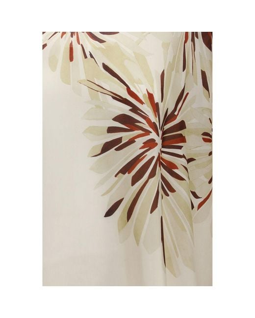 Brunello Cucinelli Natural Multicolor Silk Blouse