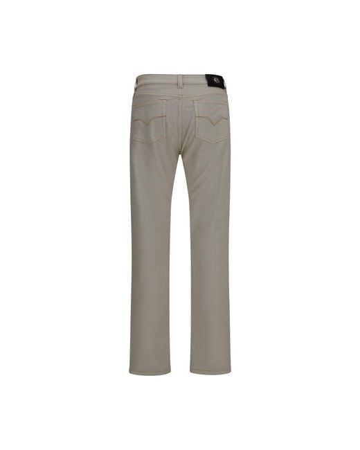Versace Gray Cotton Tapered Jeans Clothing for men