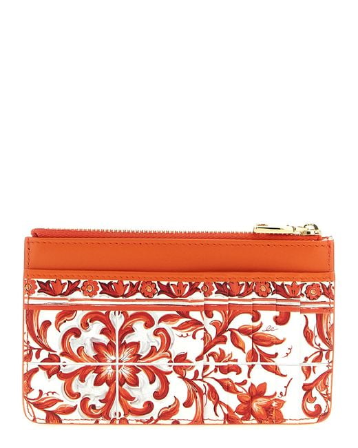 Dolce & Gabbana Red Calfskin Cardholder Accessory