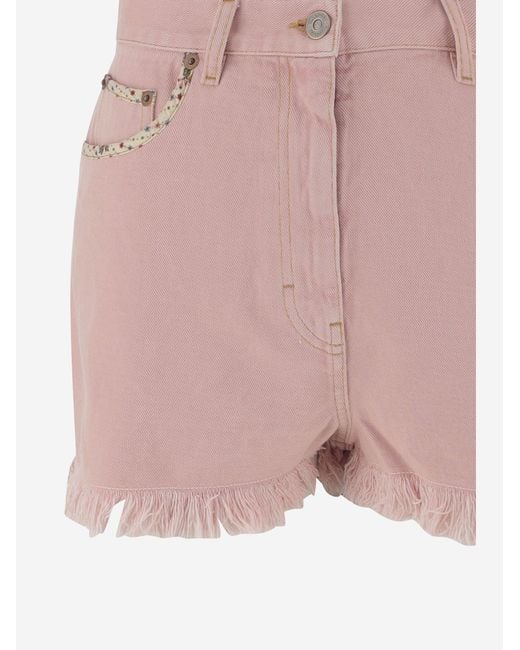 Valentino Pink Cotton Blend Shorts