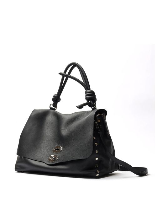 Zanellato Black Postina Piuma Knot Leather Bag