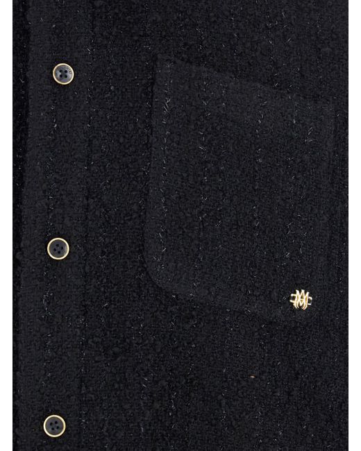 Amiri Black Shirt With Classic Collar And Logo Plaque On The Front for men