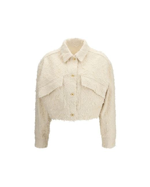 Brunello Cucinelli Natural Beige Cotton Denim Jacket