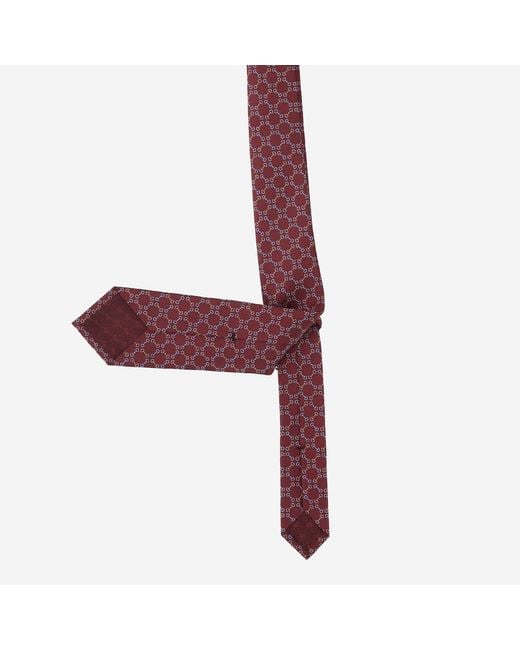 Gucci Purple Tie Jacquard Silk Morsetto Print Ties & Bow for men