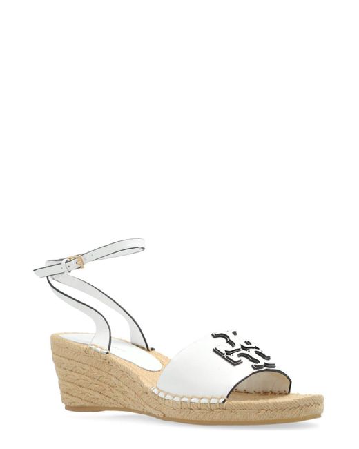 Tory Burch Natural Double-T Wedge Espadrilles