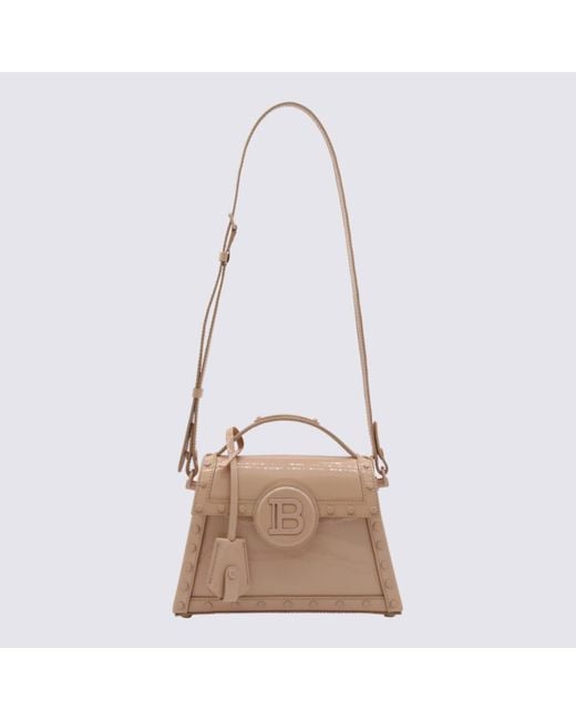 Balmain Natural Light Leather B-Buzz Dynasty Handle Bag