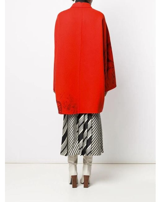 Valentino Red X Undercover Lovers Print Oversized Coat Clothing