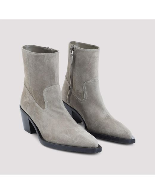 Stuart Weitzman Gray Tate Suede Leather Boots