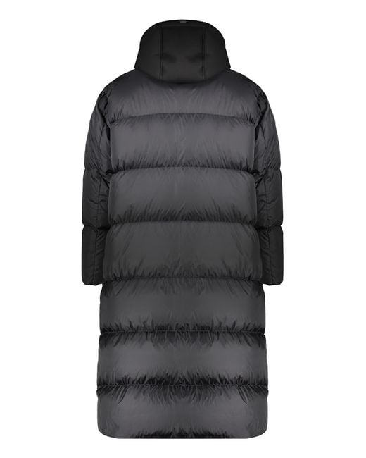 Herno Black Long Hooded Down Jacket for men