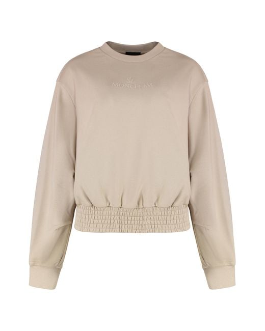 Moncler Natural Cotton Crew-Neck Sweatshirt Sweatshirts
