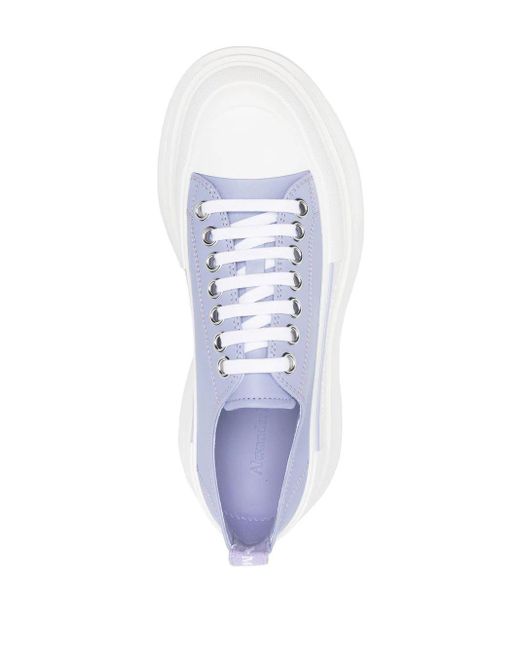 Alexander McQueen Lilac And White Tread Slick Laced Shoes