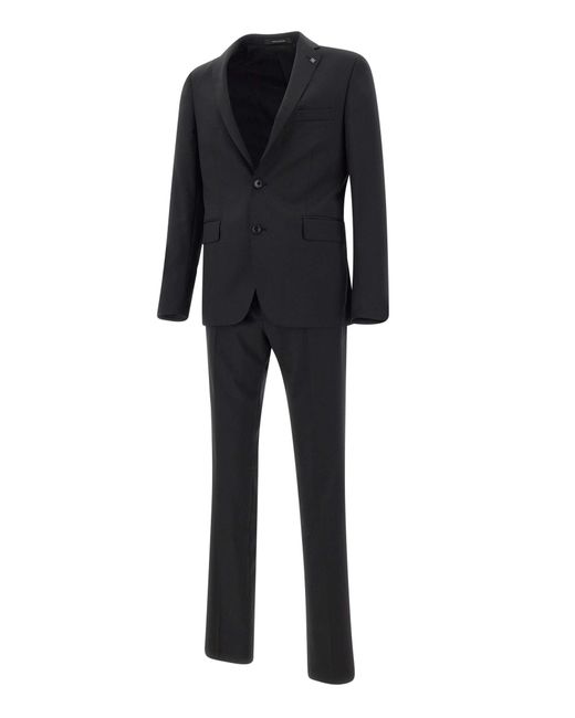 Tagliatore Black Fresh Wool Two-Piece Suit for men