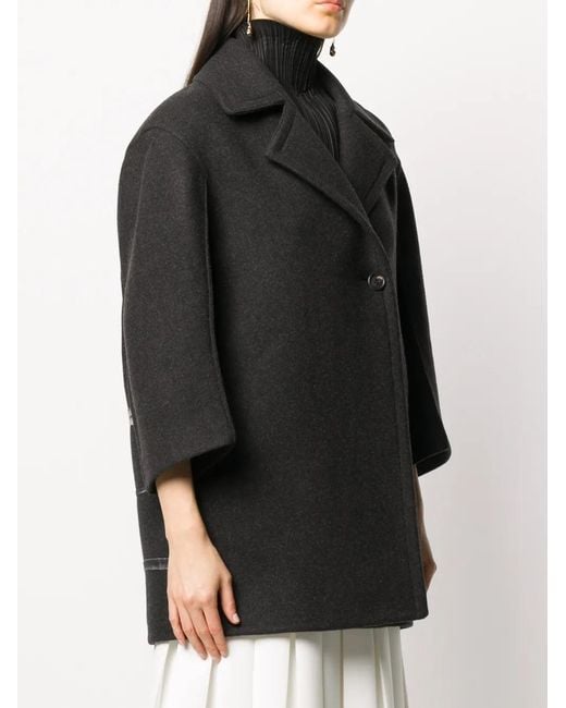 Valentino Black Flowersity Single-Breasted Coat Clothing