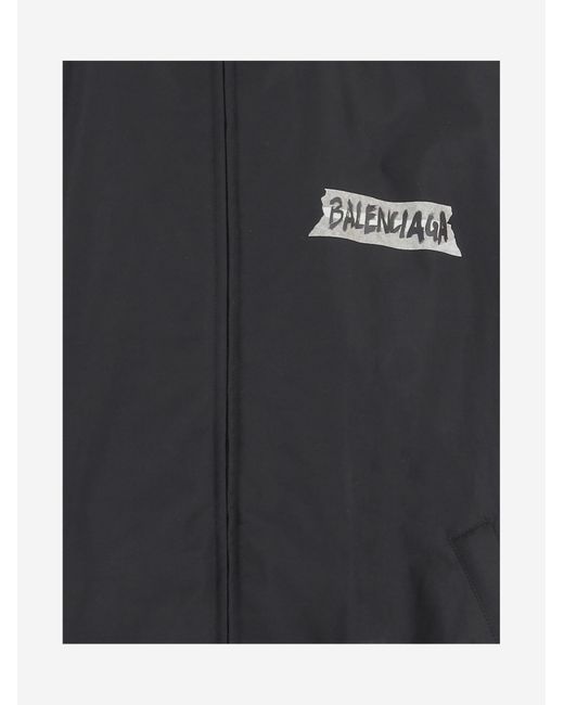 Balenciaga Black Cotton Blend Jacket Polyamide for men