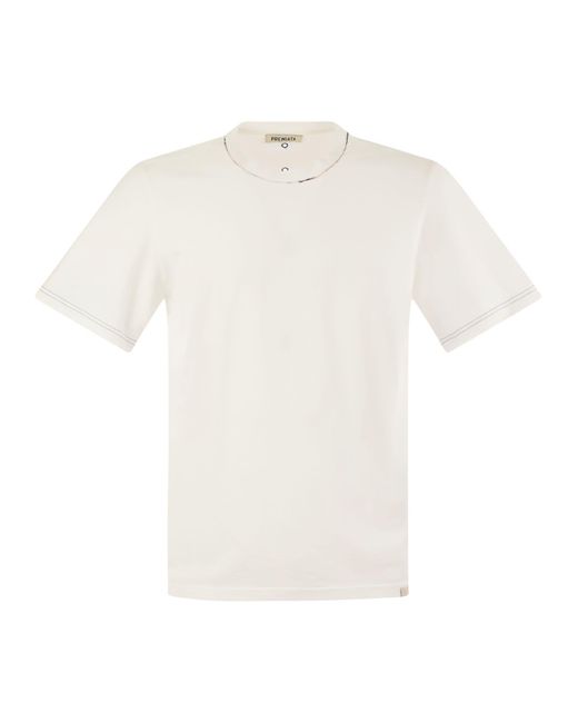 Premiata White Short-Sleeved Cotton T-Shirt for men