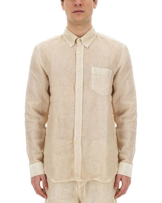 120% Lino Natural Linen Shirt for men