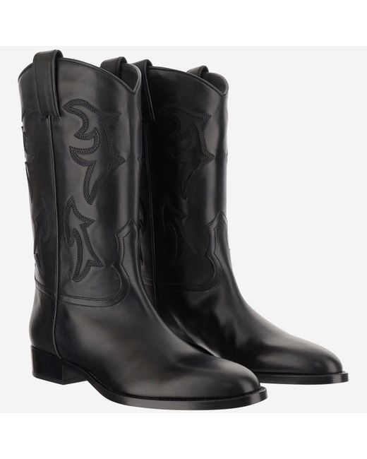 Sartore Black Leather Boot